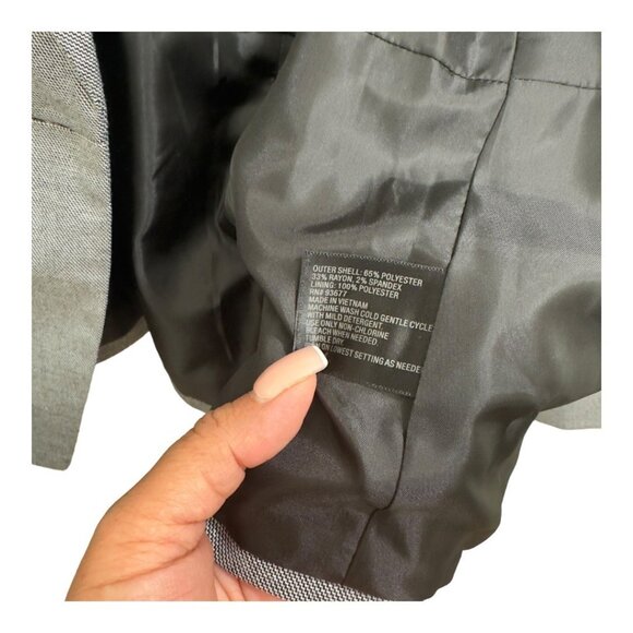 WORTHINGTON Women SZ 14 Gray One Button Front Career Suit Jacket Business Casua - Picture 4 of 13